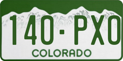 CO license plate 140PXO
