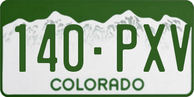 CO license plate 140PXV