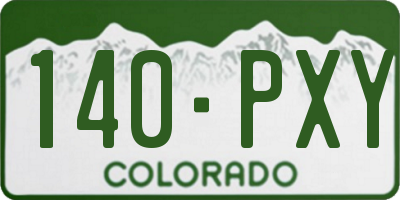 CO license plate 140PXY