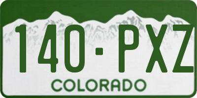 CO license plate 140PXZ