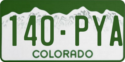 CO license plate 140PYA