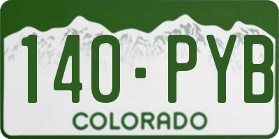 CO license plate 140PYB