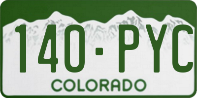 CO license plate 140PYC