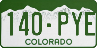 CO license plate 140PYE
