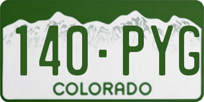 CO license plate 140PYG