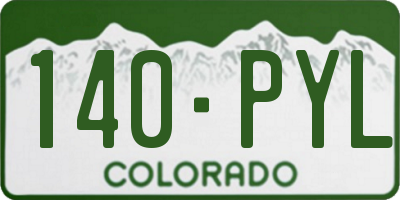 CO license plate 140PYL