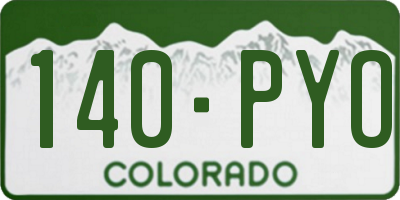 CO license plate 140PYO