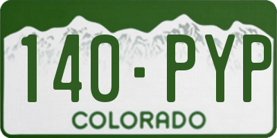 CO license plate 140PYP