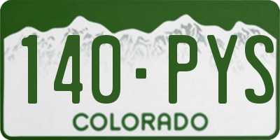CO license plate 140PYS