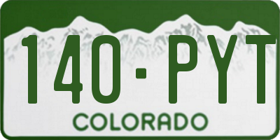 CO license plate 140PYT