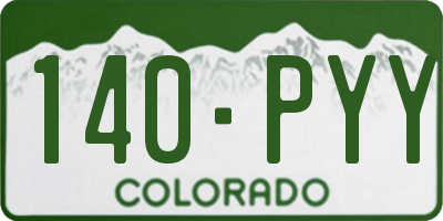 CO license plate 140PYY
