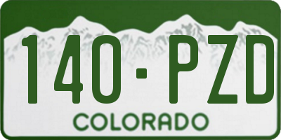 CO license plate 140PZD