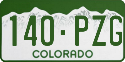 CO license plate 140PZG