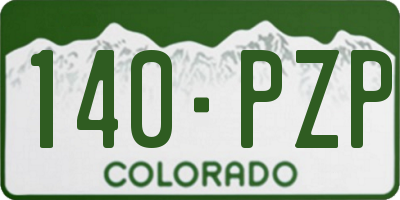 CO license plate 140PZP