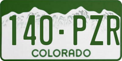 CO license plate 140PZR