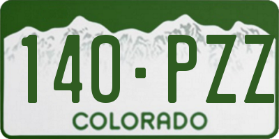 CO license plate 140PZZ