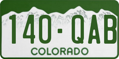 CO license plate 140QAB