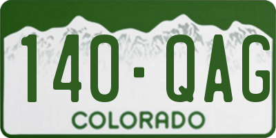 CO license plate 140QAG