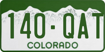 CO license plate 140QAT