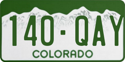 CO license plate 140QAY