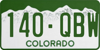 CO license plate 140QBW
