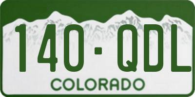 CO license plate 140QDL