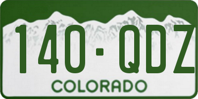 CO license plate 140QDZ