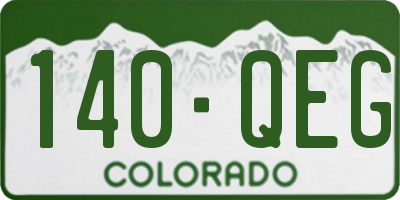 CO license plate 140QEG