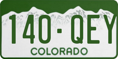 CO license plate 140QEY