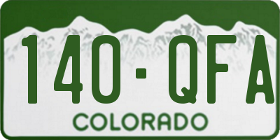 CO license plate 140QFA