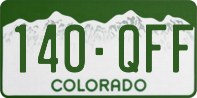 CO license plate 140QFF