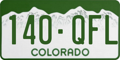 CO license plate 140QFL