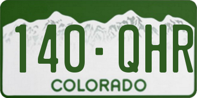 CO license plate 140QHR