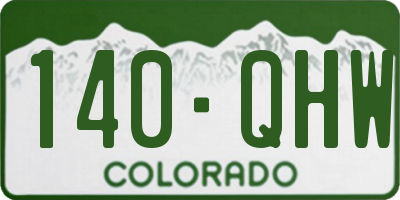 CO license plate 140QHW