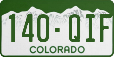 CO license plate 140QIF