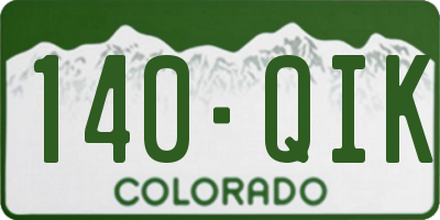 CO license plate 140QIK