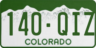 CO license plate 140QIZ
