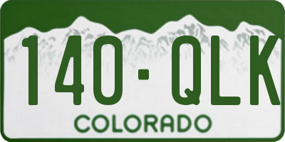 CO license plate 140QLK