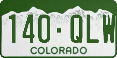 CO license plate 140QLW