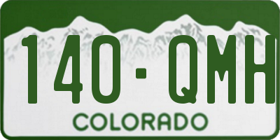 CO license plate 140QMH