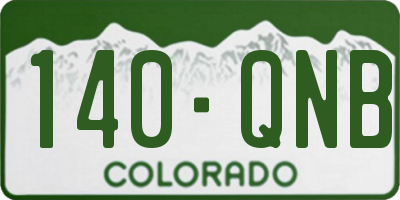 CO license plate 140QNB