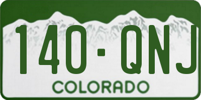 CO license plate 140QNJ