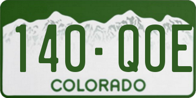 CO license plate 140QOE