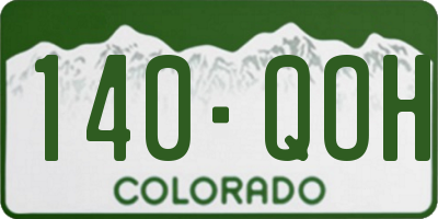 CO license plate 140QOH