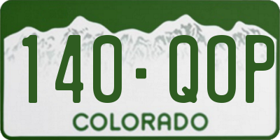 CO license plate 140QOP