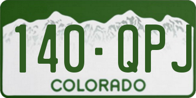 CO license plate 140QPJ