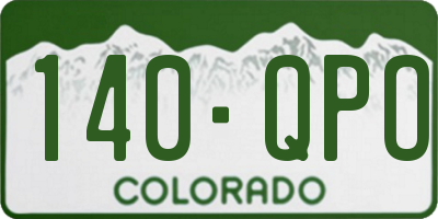 CO license plate 140QPO