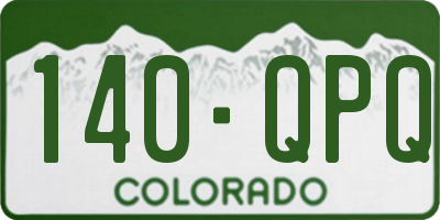 CO license plate 140QPQ