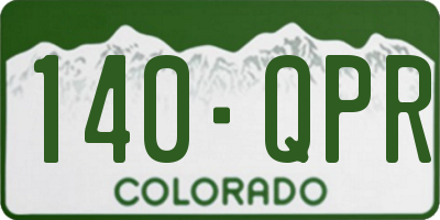 CO license plate 140QPR