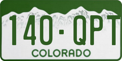 CO license plate 140QPT